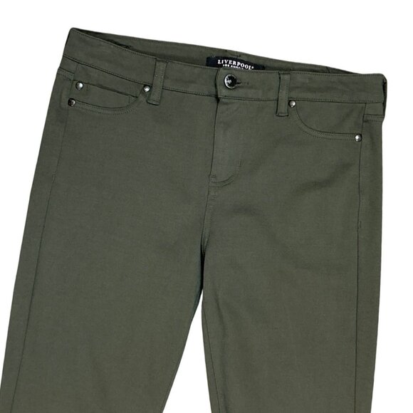 Liverpool Mid-Rise Sculpting Stretch Ponte Pants in Peat Green Size‎ 6/28 - Picture 6 of 6